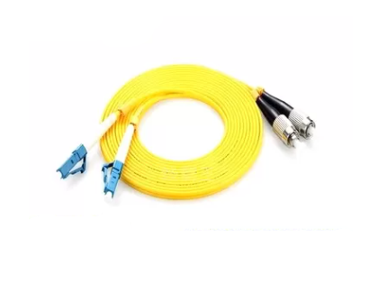 Yellow Fiber Optic Patch Cord SM Duplex LC/UPC-FC/UPC 3.0mm PVC LSZH 2.0m