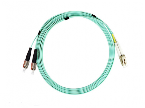 Duplex PVC LSZH 1.0m Optical Fiber Patch Cable MM LC/UPC-FC/UPC 2.0mm OM3