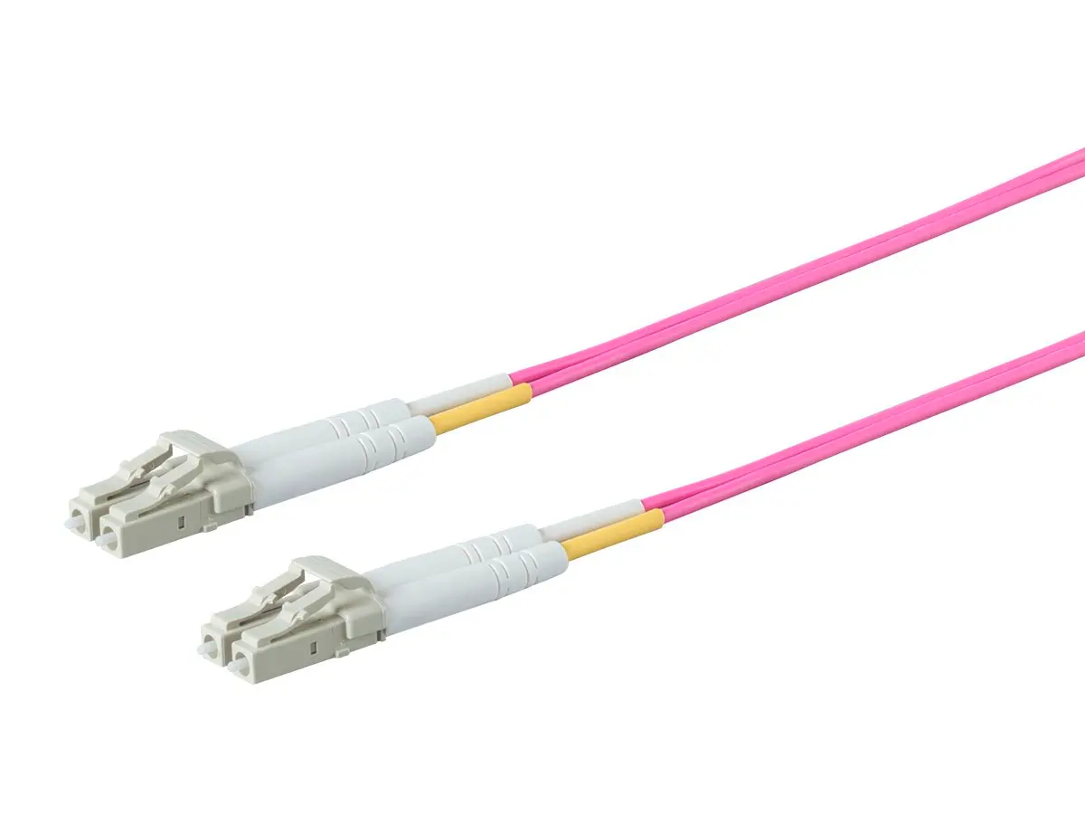 LC MM 50/125 Duplex Fiber Patch Cable 3.0mm Diameter LC OM4 Patch Cord Pink Color