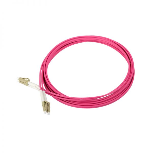 LC MM 50/125 Duplex Fiber Patch Cable 3.0mm Diameter LC OM4 Patch Cord Pink Color