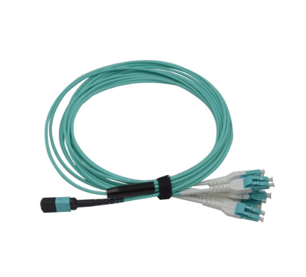 MPO/PC/F to MPO/PC/F for OM3 with 12B 3.0mm for 1M/5M/10M OFNP/LSZH Aqua B